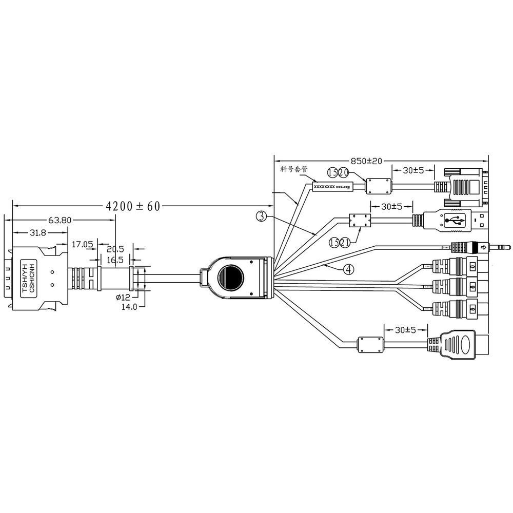 

Xenarc 26-Pin TSH/CSH/CNH/GSH Series Monitor CABLE-IP-26P-TSH-5M