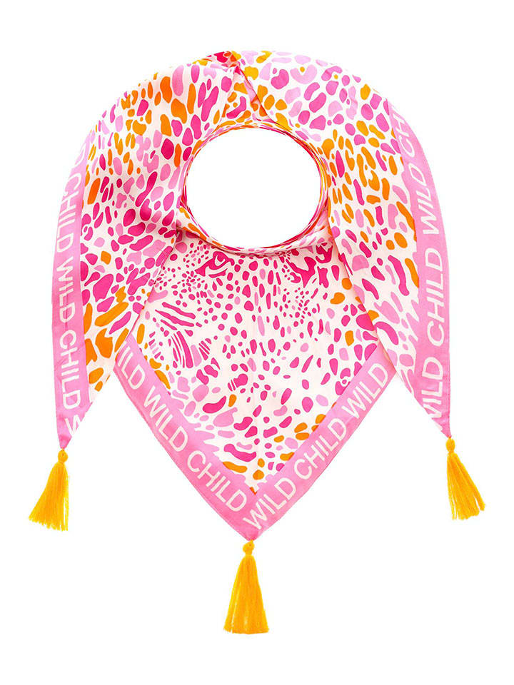 

Треугольный шарф "Голова льва" розового/оранжевого/белого цвета - (Д)200 x (Ш)100 см Zwillingsherz