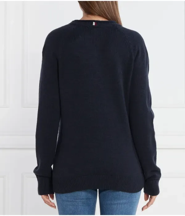 Шерстяной свитер MID GG C-NK regular fit Tommy Hilfiger, темно-синий — фото 4