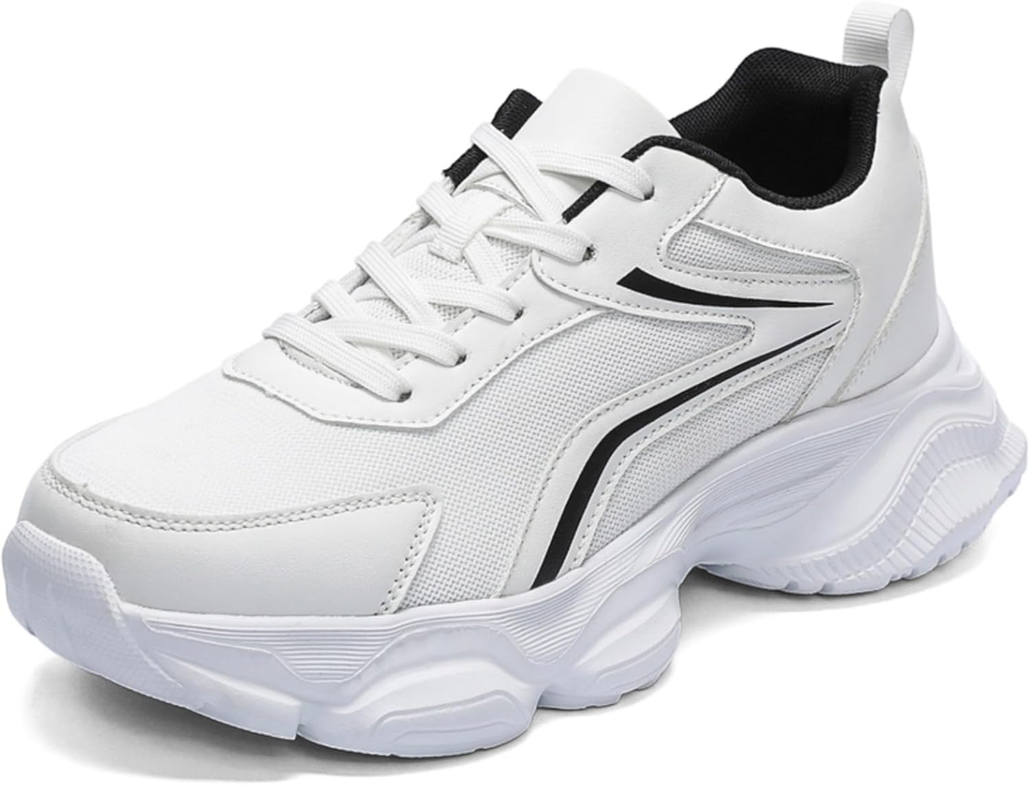 

Мужские спортивные кроссовки с дышащей сеткой и усиленными панелями, толстой амортизирующей подошвой для ежедневного комфорта, декоративной полоской и петлей для носки- идеально подходят для повседневной носки и легких тренировок Kelibasi, белый