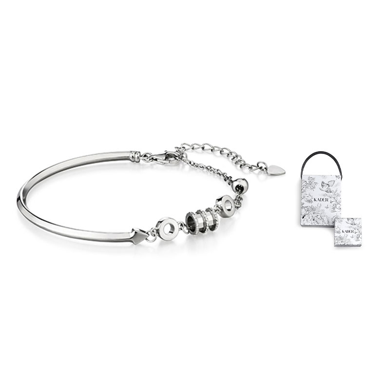 

Двухцветный браслет из сплава для женщин Two Tone KADER, серебристо-белый