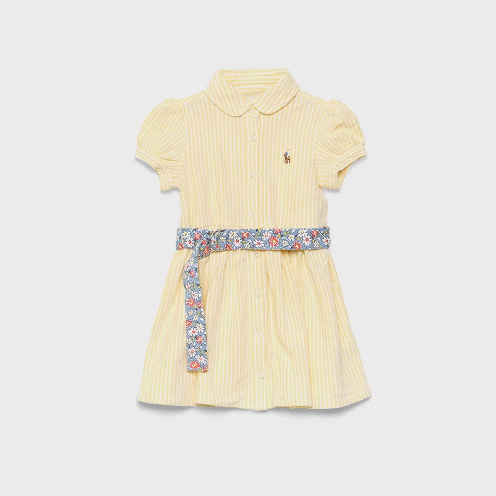 Детское платье-поло Belt Oxford Mesh с шортами желтого цвета от Polo Ralph Lauren Children