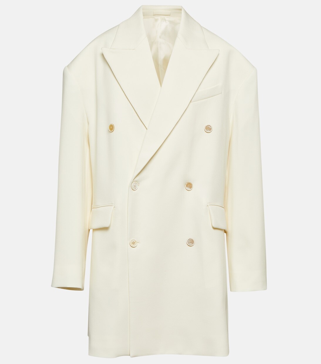 

Двубортное шерстяное пальто оверсайз WARDROBE.NYC, белый