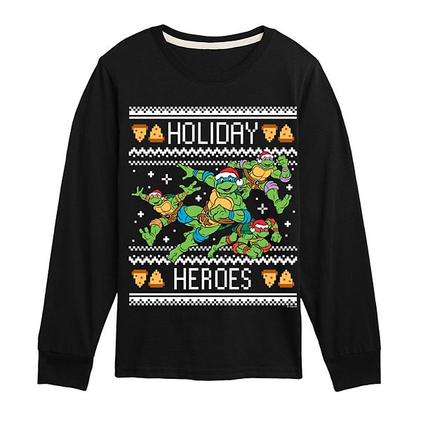 

Футболка с длинным рукавом Teenage Mutant Ninja Turtles Holiday Heroes для мальчиков 8-20 Licensed Character, Black
