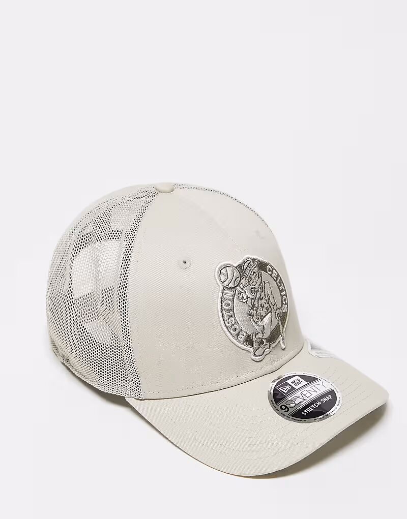 

Кепка дальнобойщика New Era Boston Celctics 9seventy в бежевом цвете