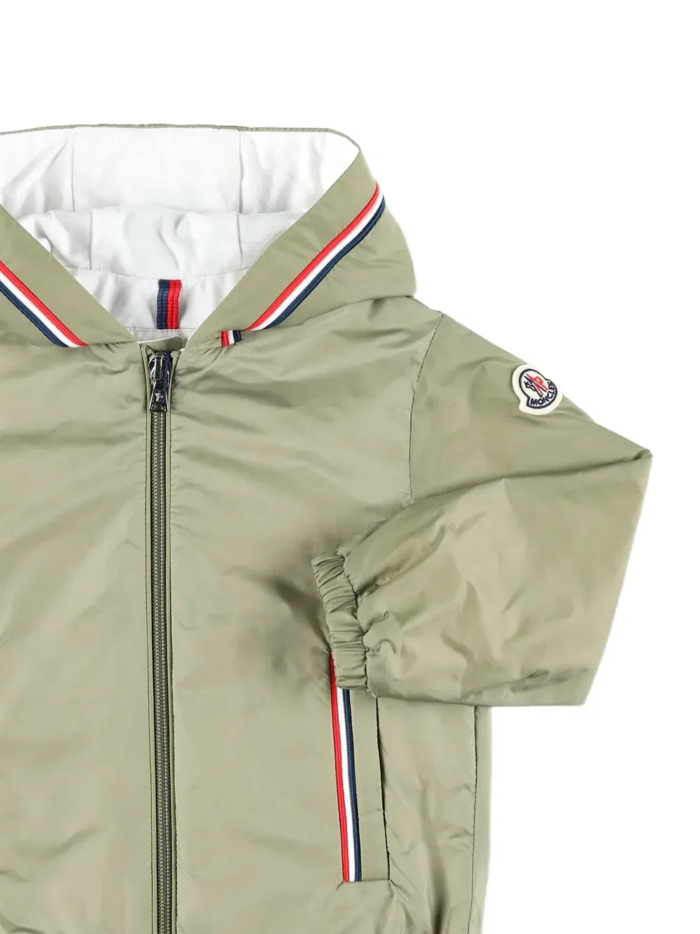 Полосатая куртка с капюшоном Granduc Moncler Enfant, зеленый — фото 3