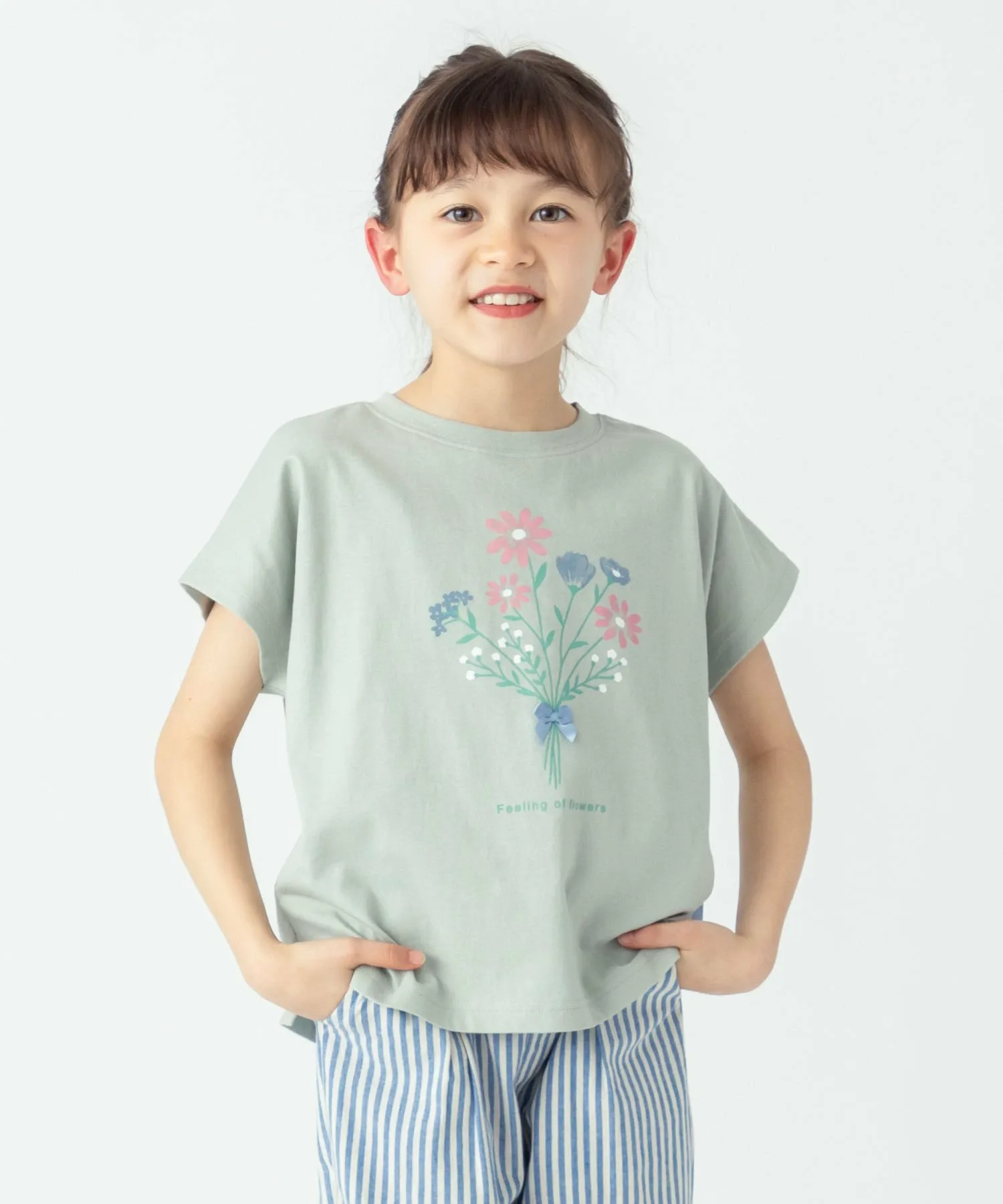 Футболка с цветочным принтом Ever Closet, Light green