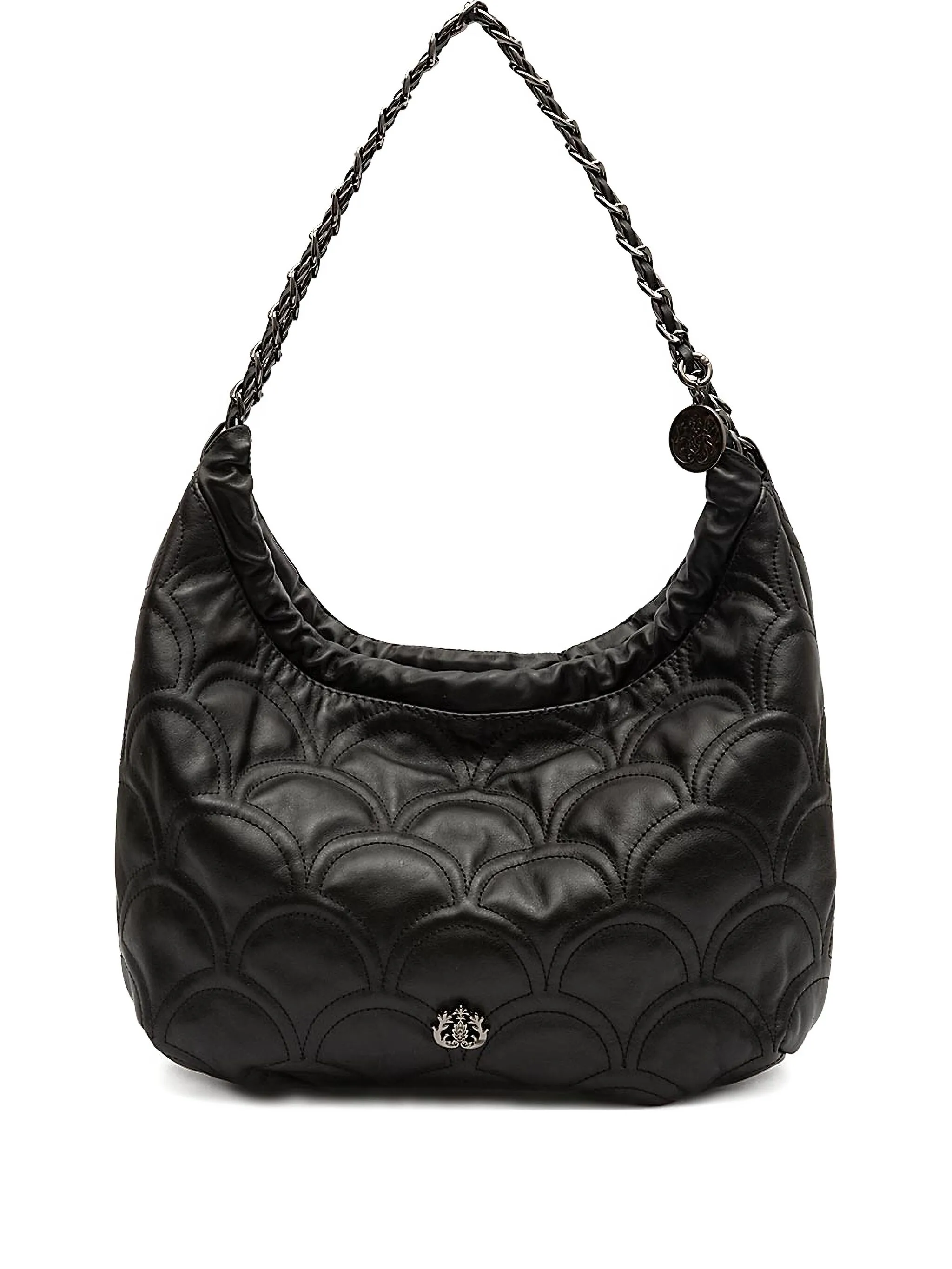 

Стеганая сумка на плечо Sirena Cocoon Hobo с цепочкой Isla, черный