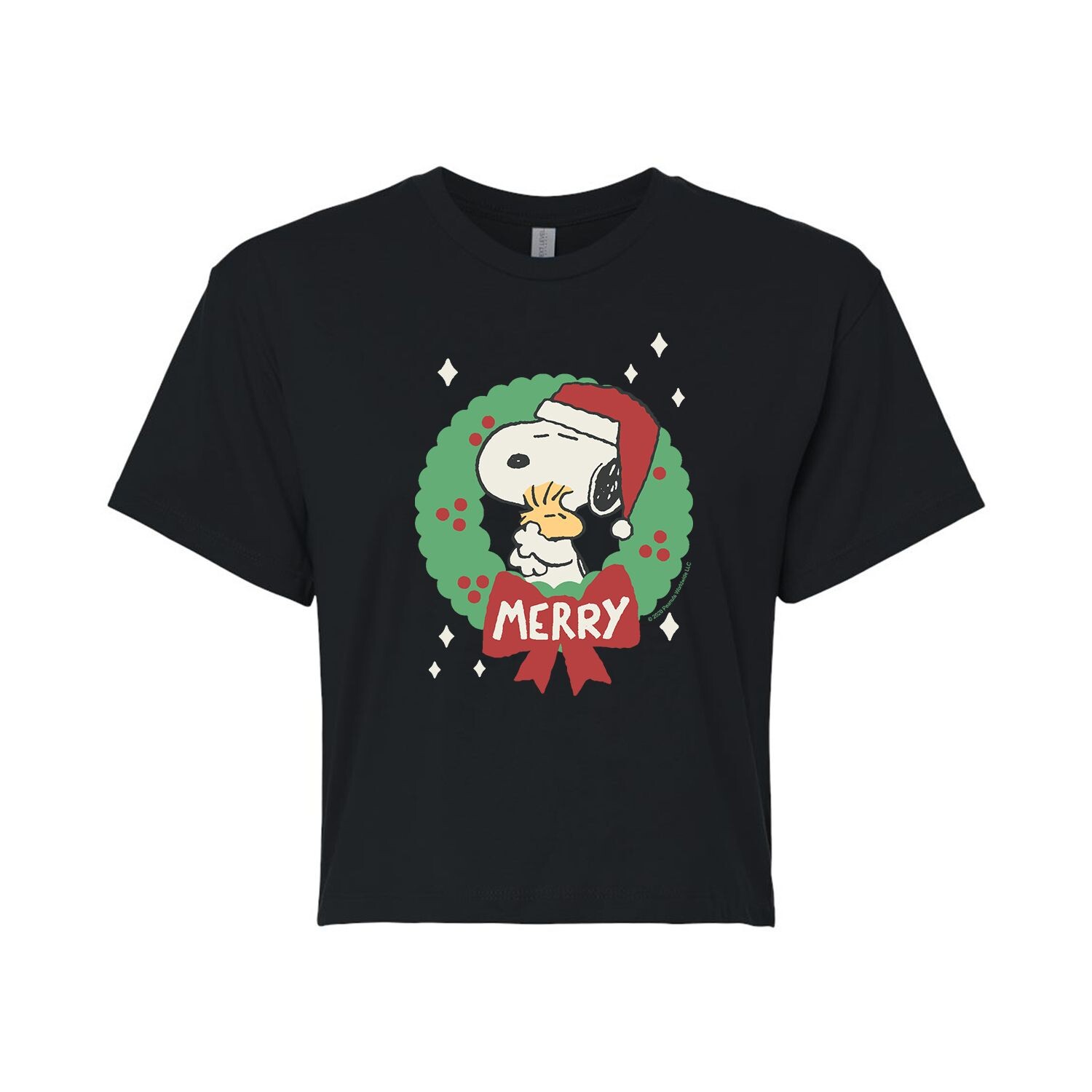 

Укороченная футболка с рисунком Peanuts Merry для детей Juniors Licensed Character