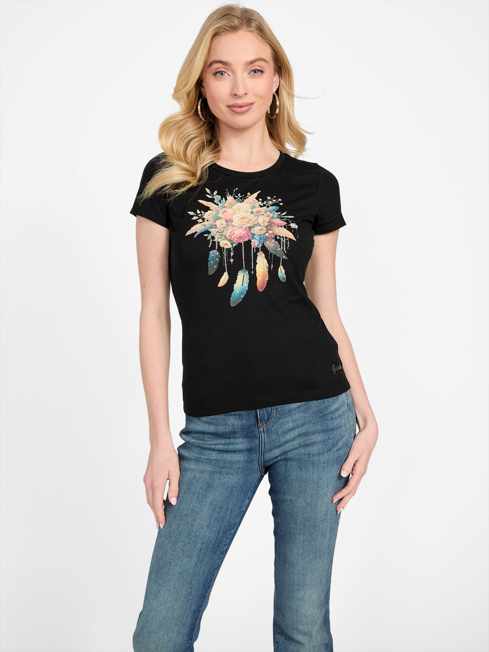 

Футболка Eco Hazel Floral Guess Factory, черный