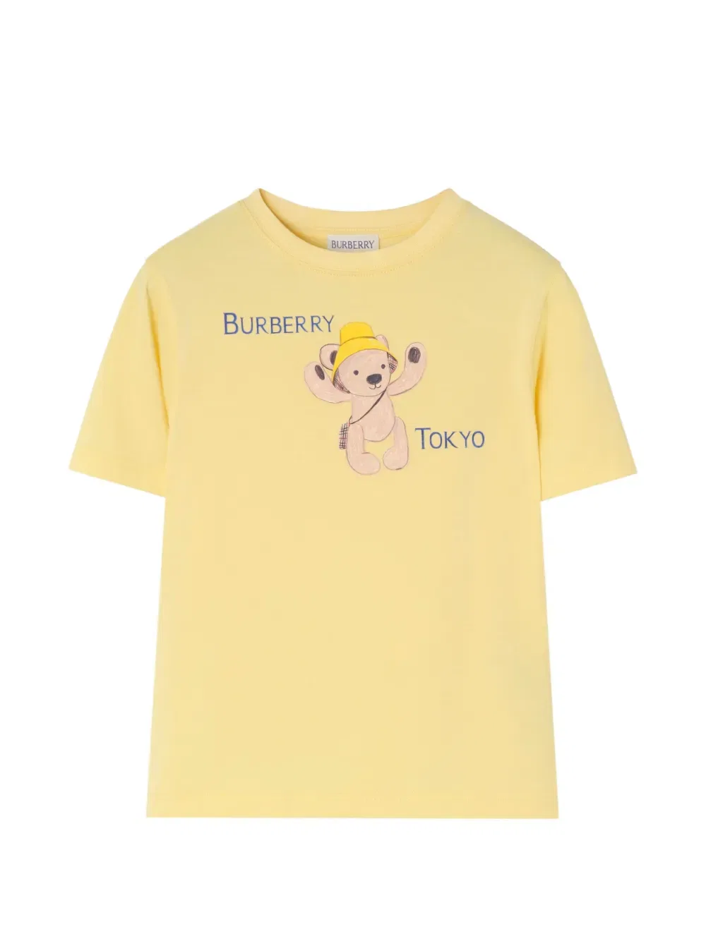 Хлопковая футболка с изображением медведя из Токио Burberry Kids, желтый