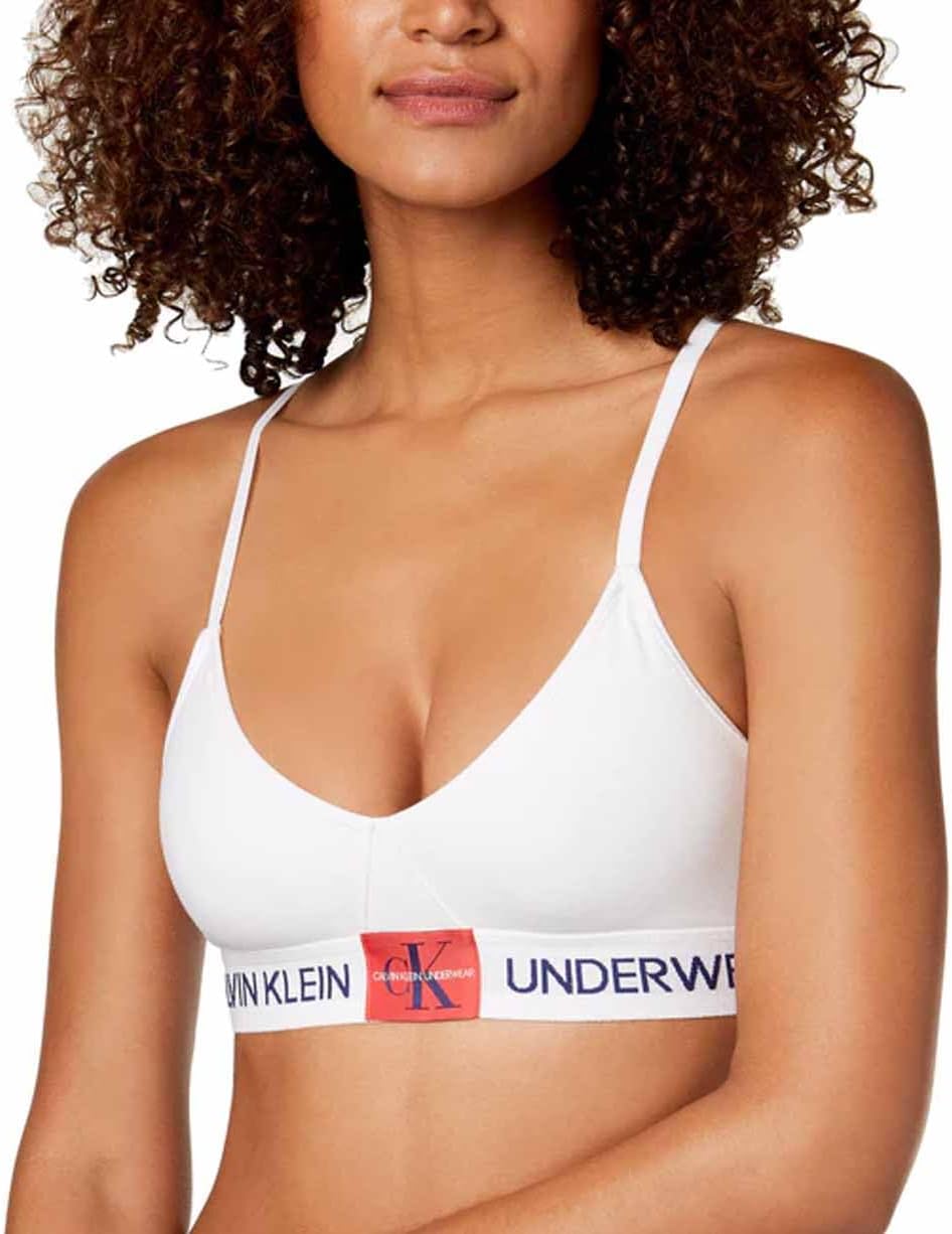 

Женский треугольный топ Calvin Klein Monogram Unline, White