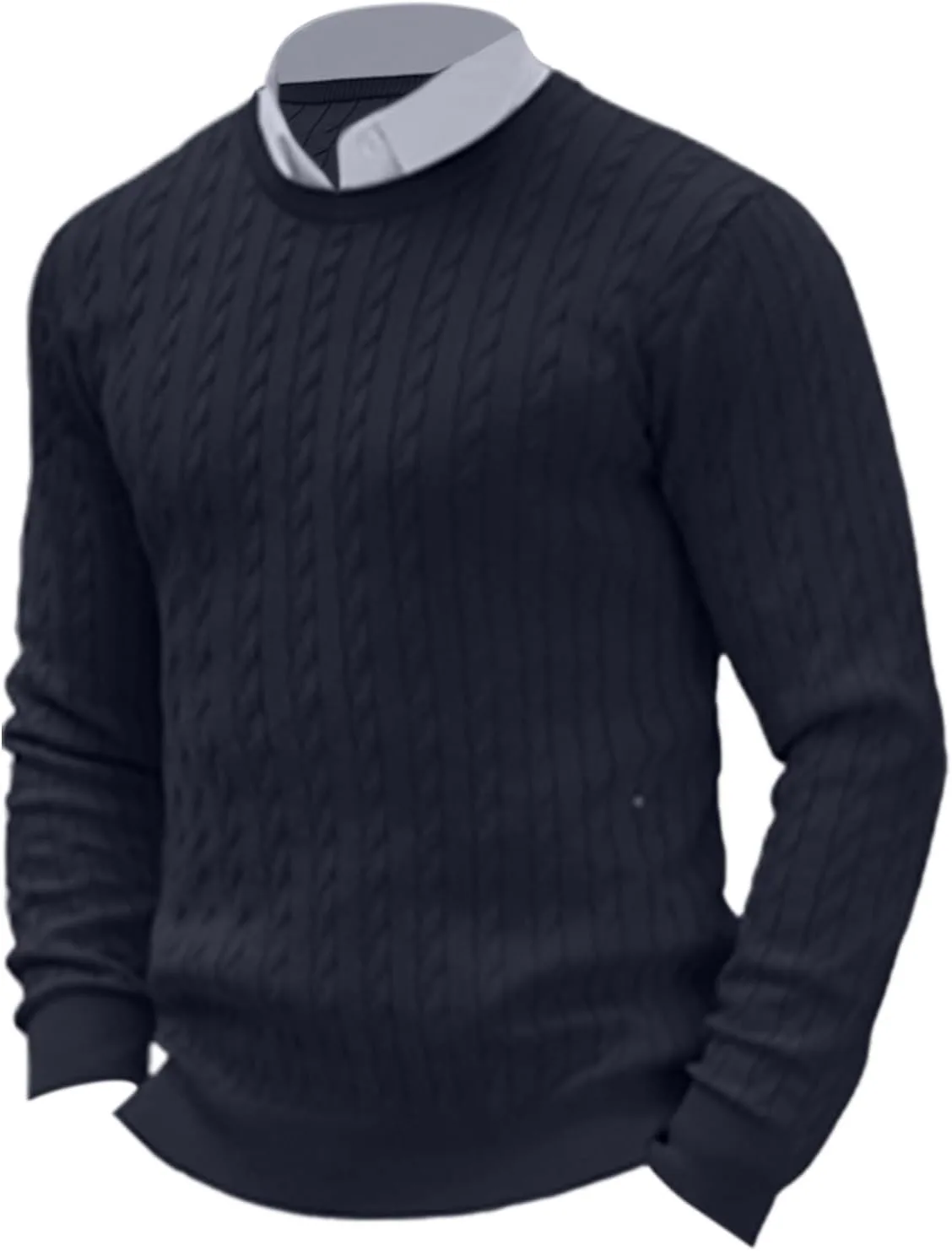 

Свитер Business Casual для мужчин, Slim Fit, с длинным рукавом и теплой подкладкой