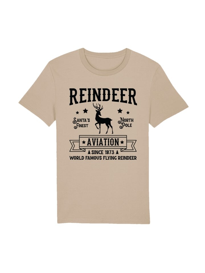 

Футболка F4NT4STIC T-Shirt Reindeer Aviation Retro Weihnachts Sign, цвет desert dust