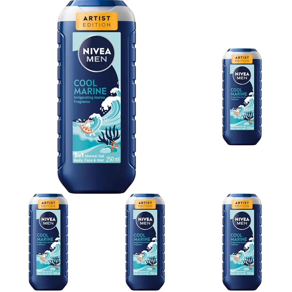 Мужской гель для душа «Ultra Charge» от Nivea Men, 250 мл (5 шт.) Nivea Men, Multi-Coloured