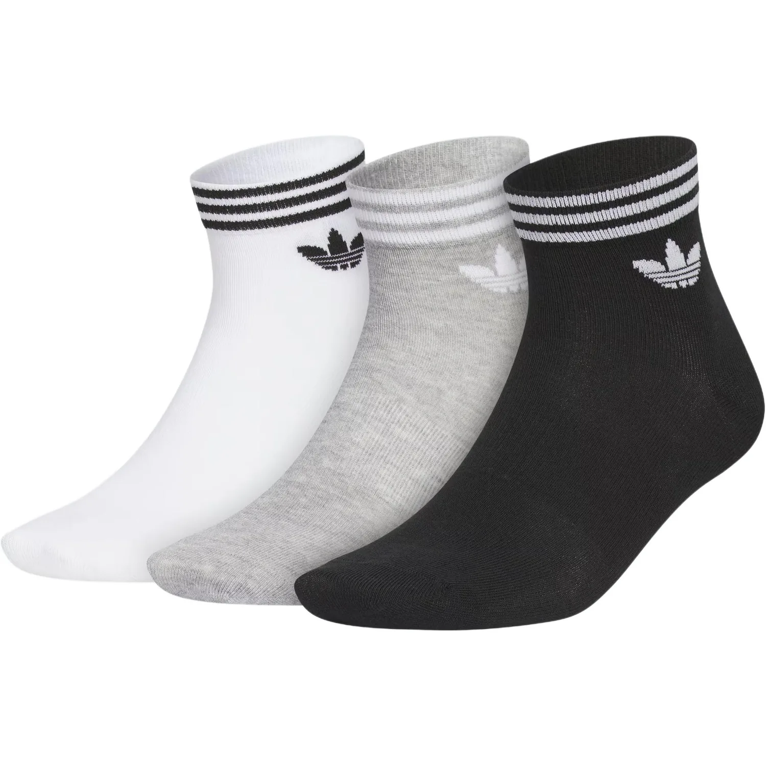 Носки ORI TREF ANK до щиколотки унисекс набор из 3 пар Adidas Originals, 3 Pack (Black+Medium Heather Gray+White)
