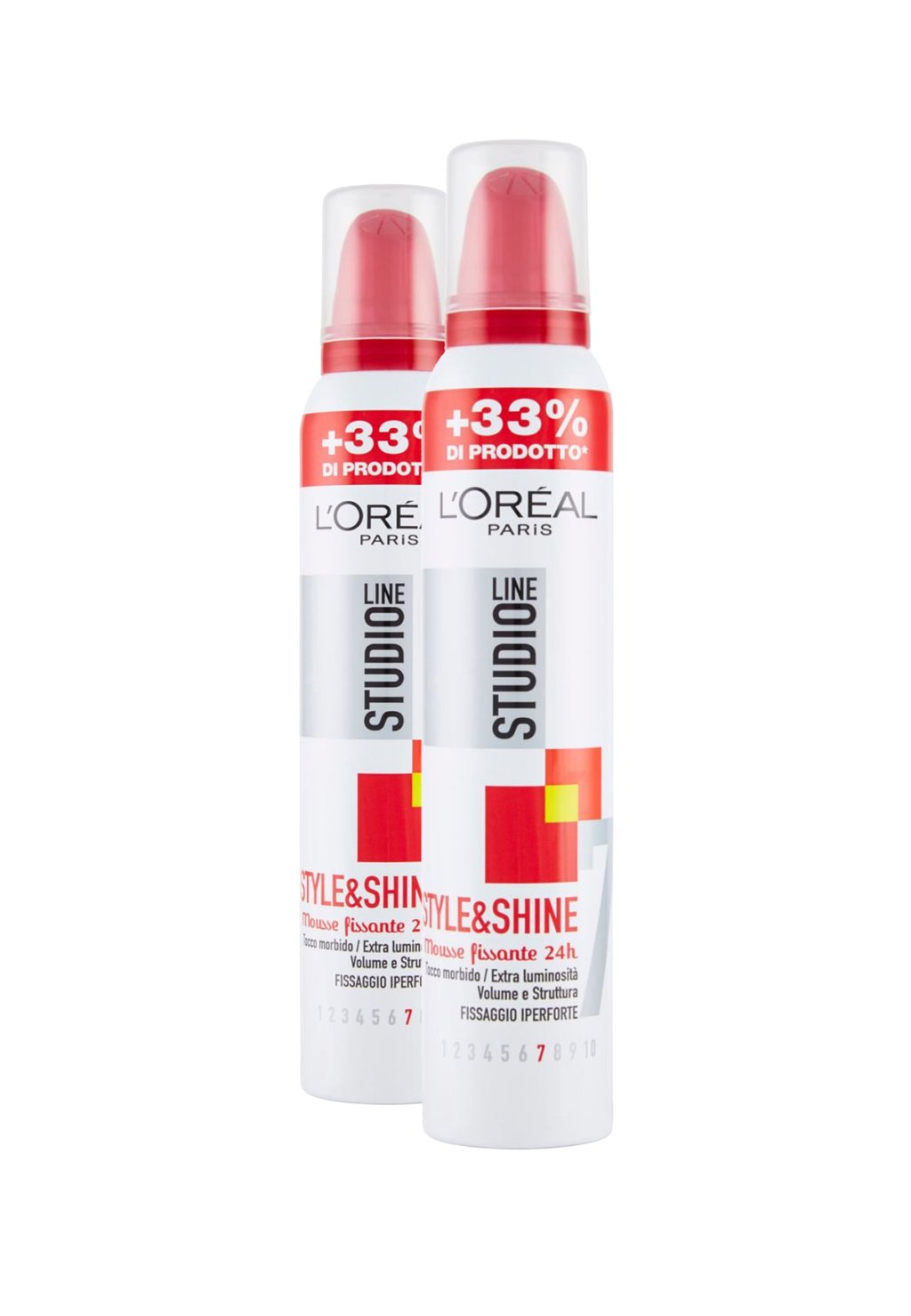 

Уход за волосами MOUSSE PER CAPELLI STUDIO LINE STYLE&SHINE, FISSAGGIO IPER FORTE, 200ML, 2 PACK L'Oréal Paris, прозрачный