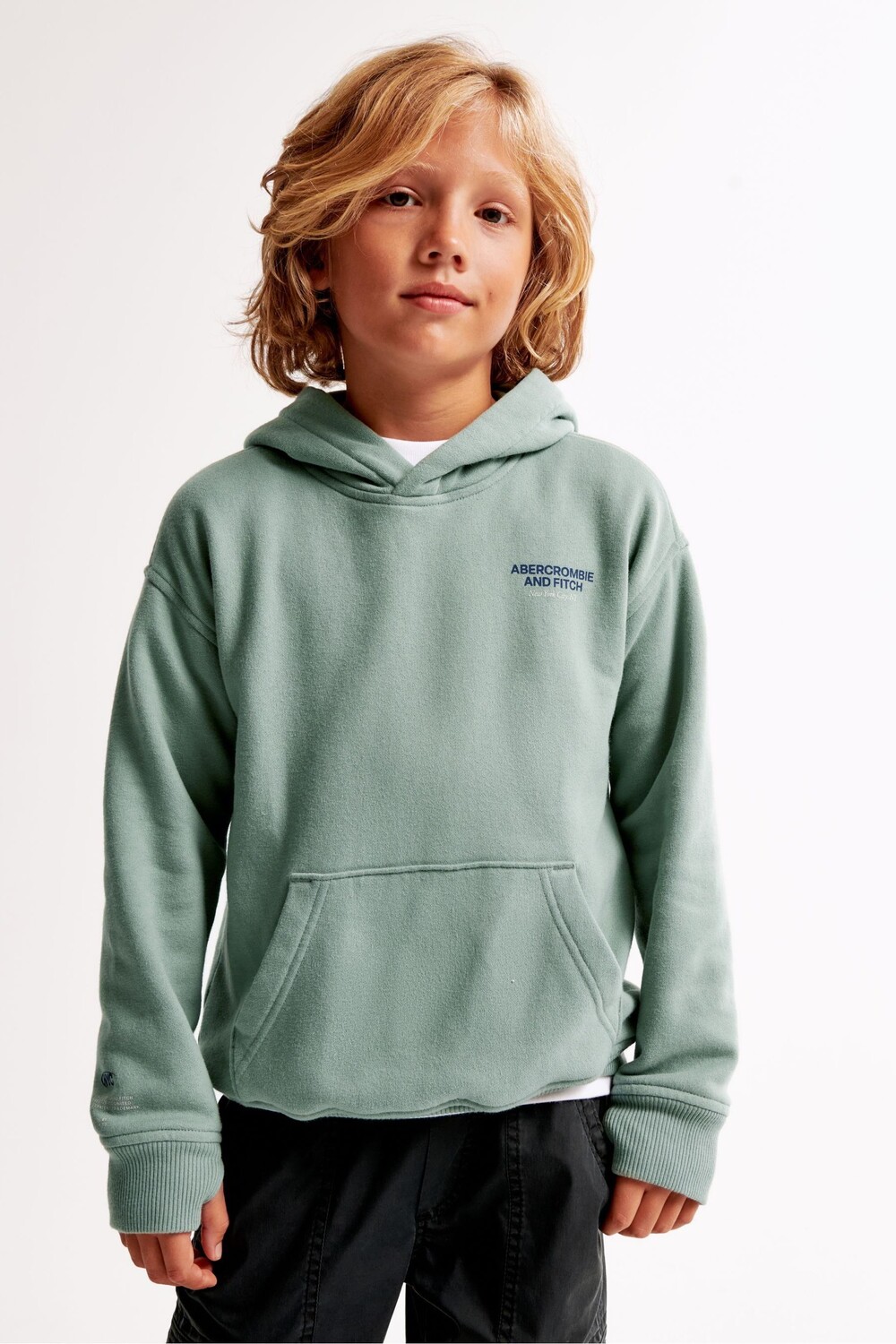 

Толстовка с капюшоном и логотипом сзади Abercrombie & Fitch, зеленый