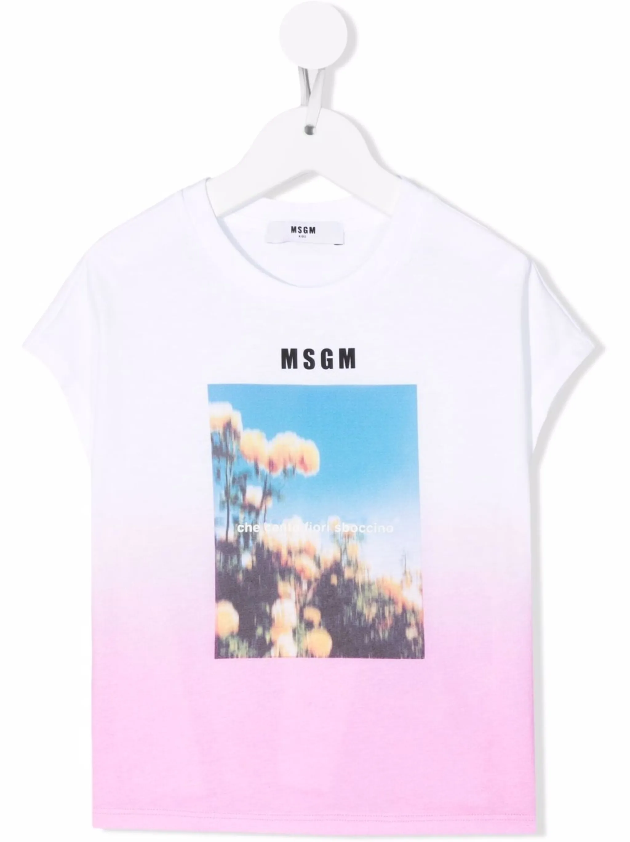 

Футболка с эффектом омбре Msgm Kids, белый