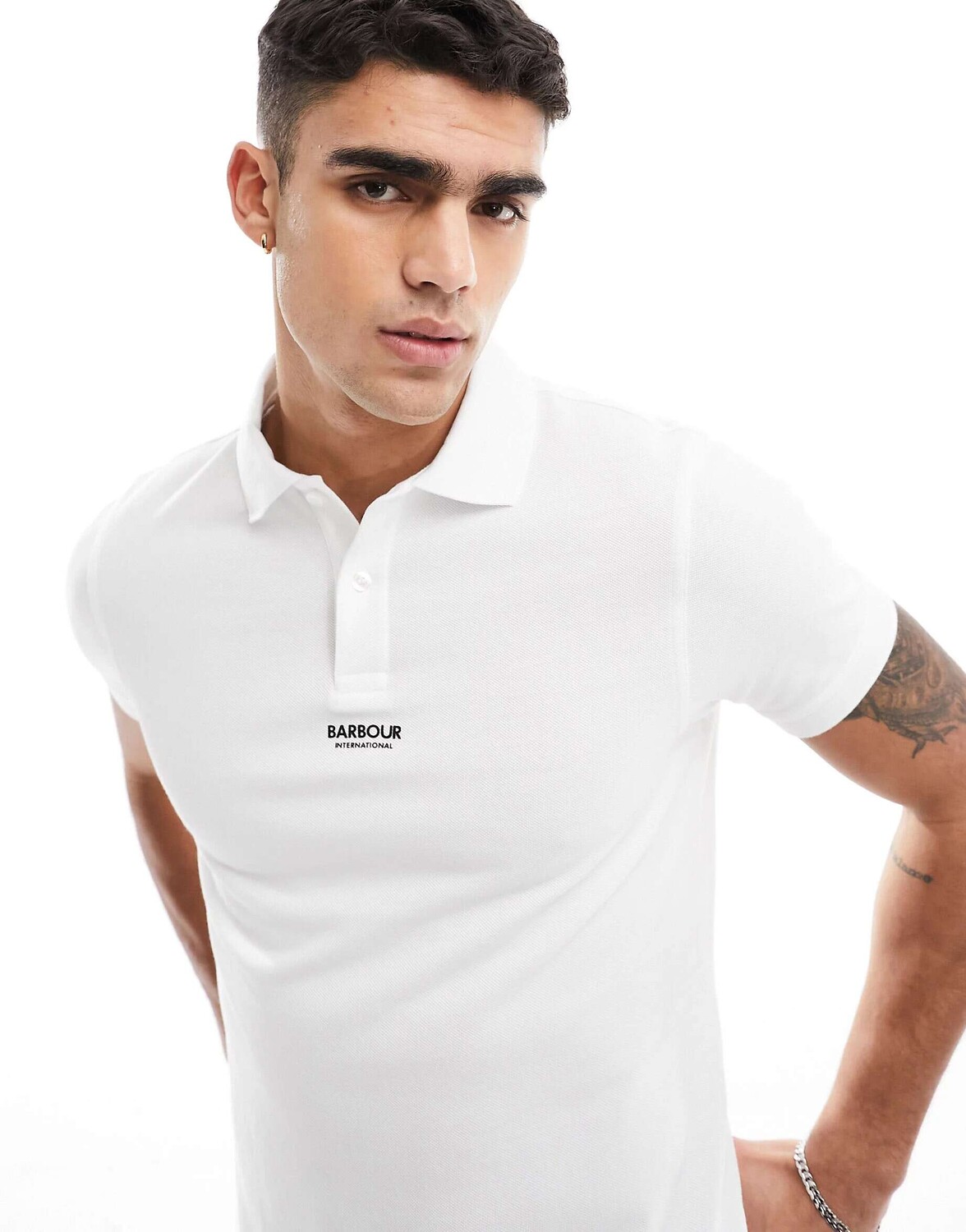 

Белое поло Barbour International Formula эксклюзивно для asos