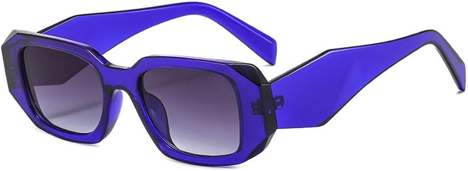 

Модные маленькие прямоугольные женские солнцезащитные очки в стиле ретро с широкими дужками, солнцезащитные очки UV400 для мужчин, квадратные фиолетовые солнцезащитные очки HYYZZC, Blue Gray Gradient