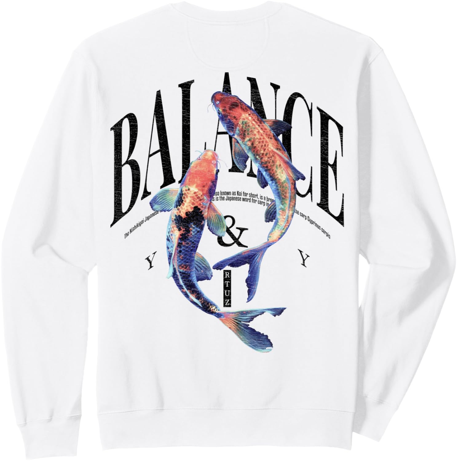 

Винтажная толстовка с принтом в виде карпов кои на спине, серая, из парчи Rtuz