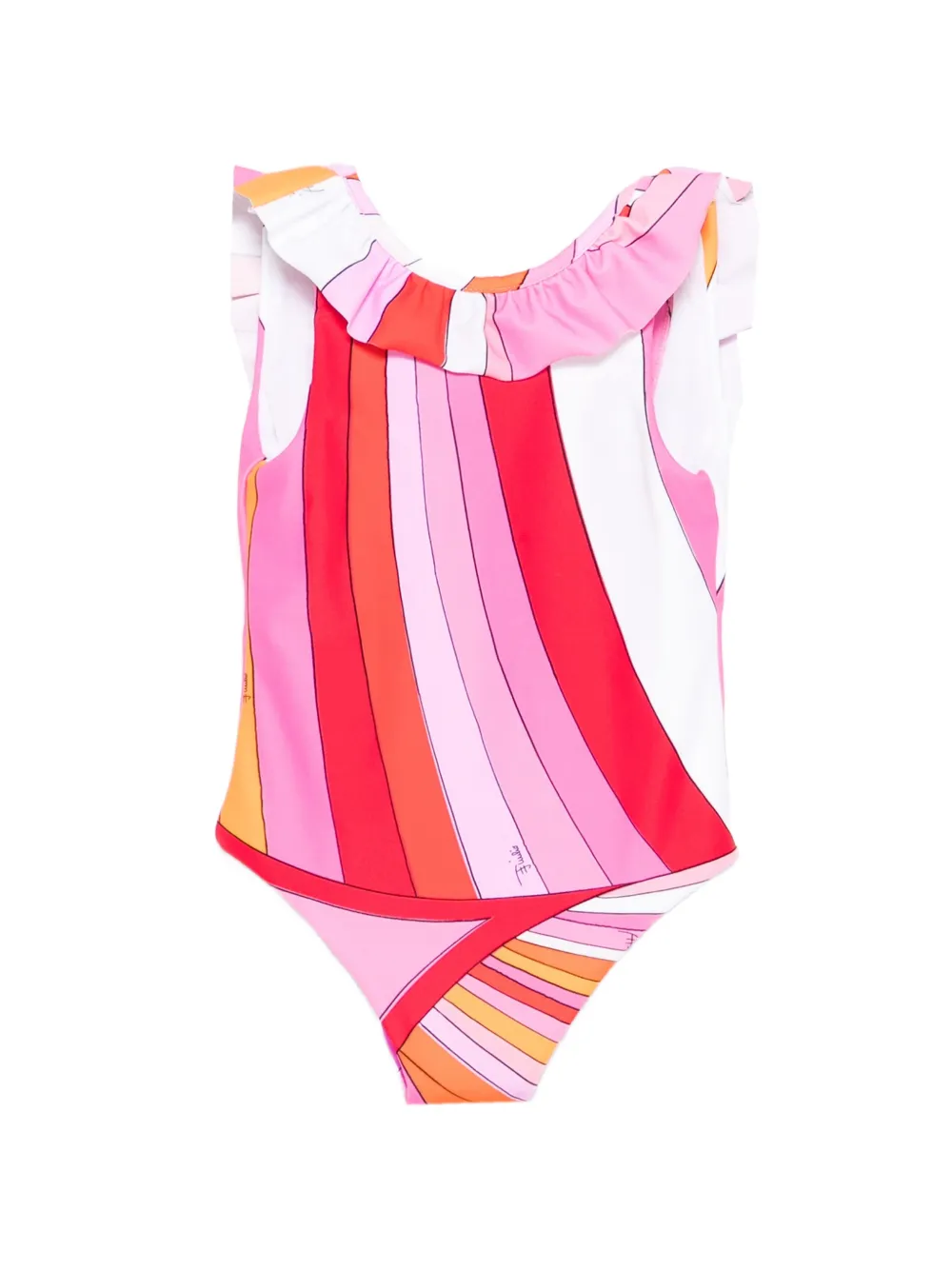

Купальник с рюшами и узором Pucci Junior, розовый