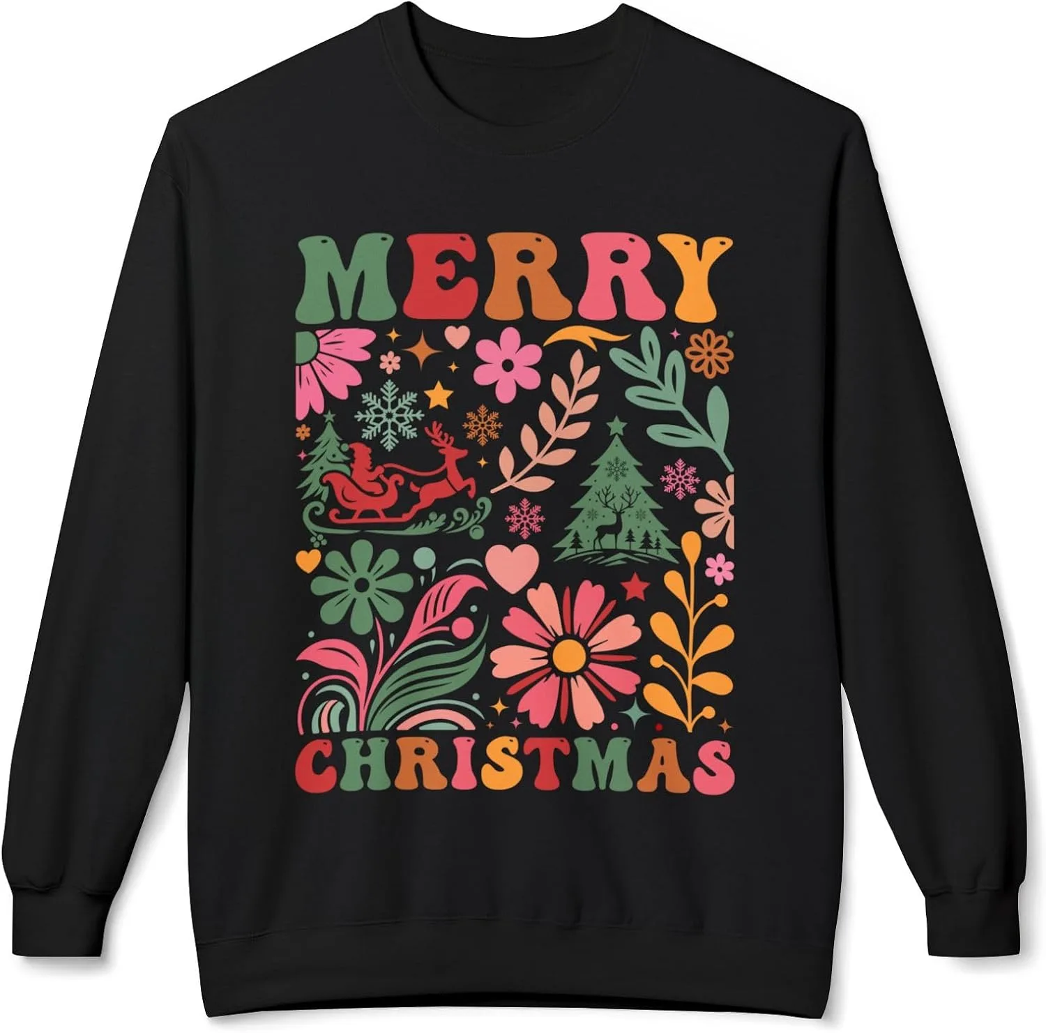 Бохо свитер с цветочным принтом, Midweight Fleece, Unisex