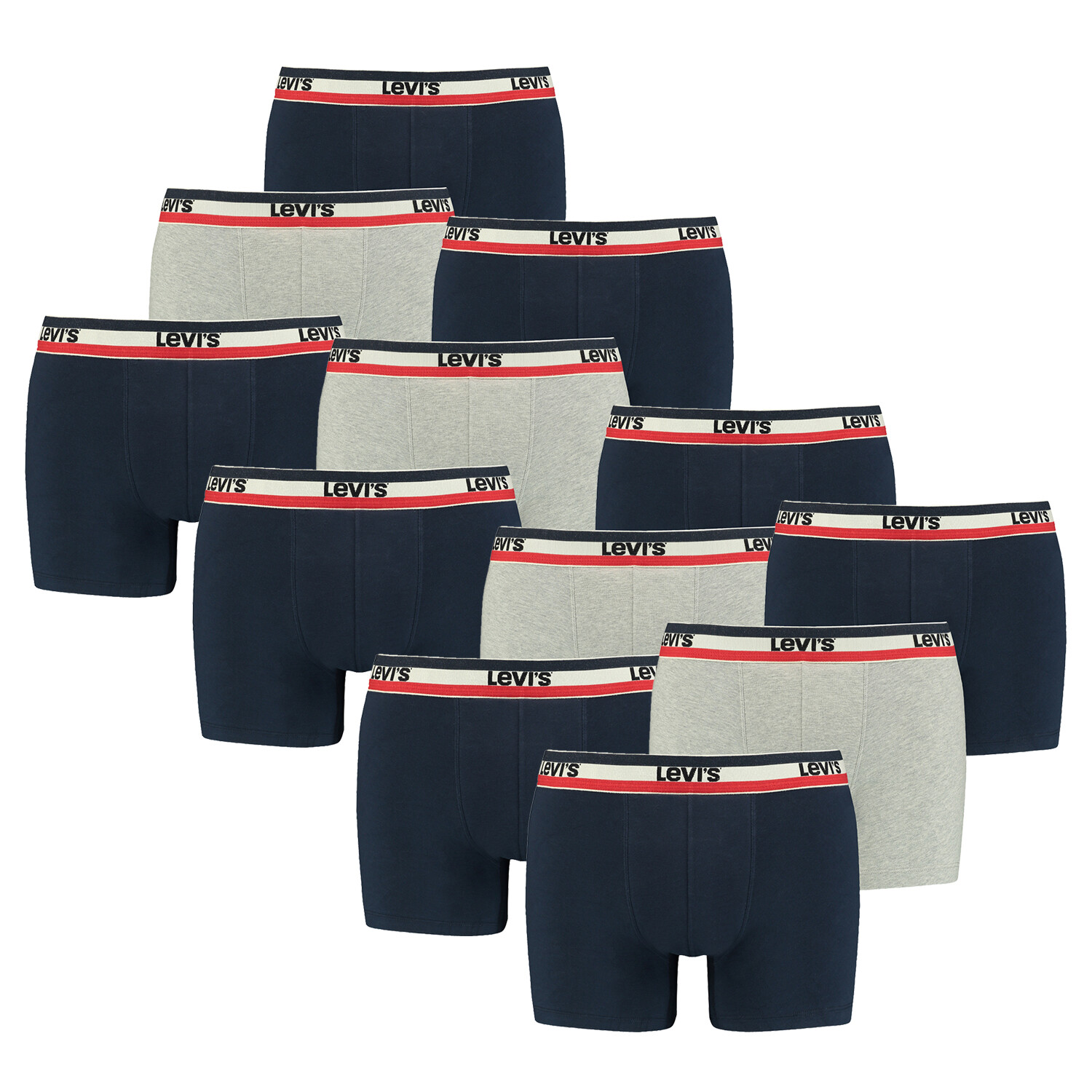 

Боксеры Levi´s Boxershorts LEVIS Men Sprtswr Logo Boxer 12P, цвет Navy / Grey Melange