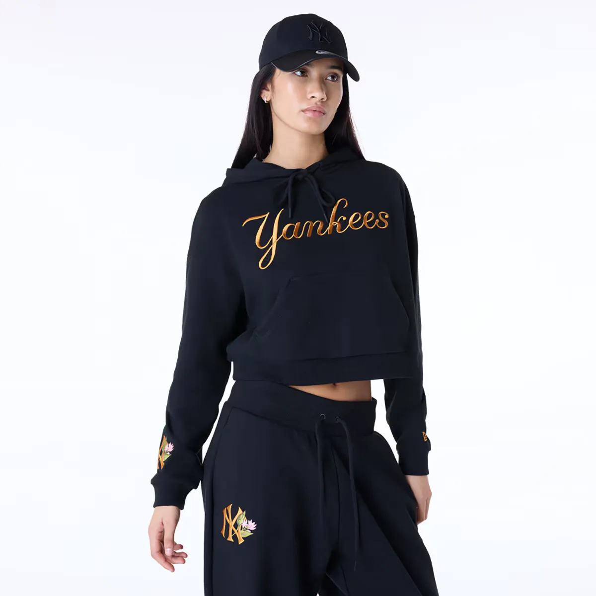 

Женская укороченная толстовка New York Yankees MLB Graphic New Era, чёрный