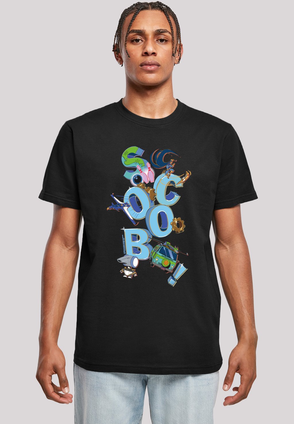 

Футболка с принтом SCOOBY DOO LETTERS JUMBLE F4NT4STIC, черный
