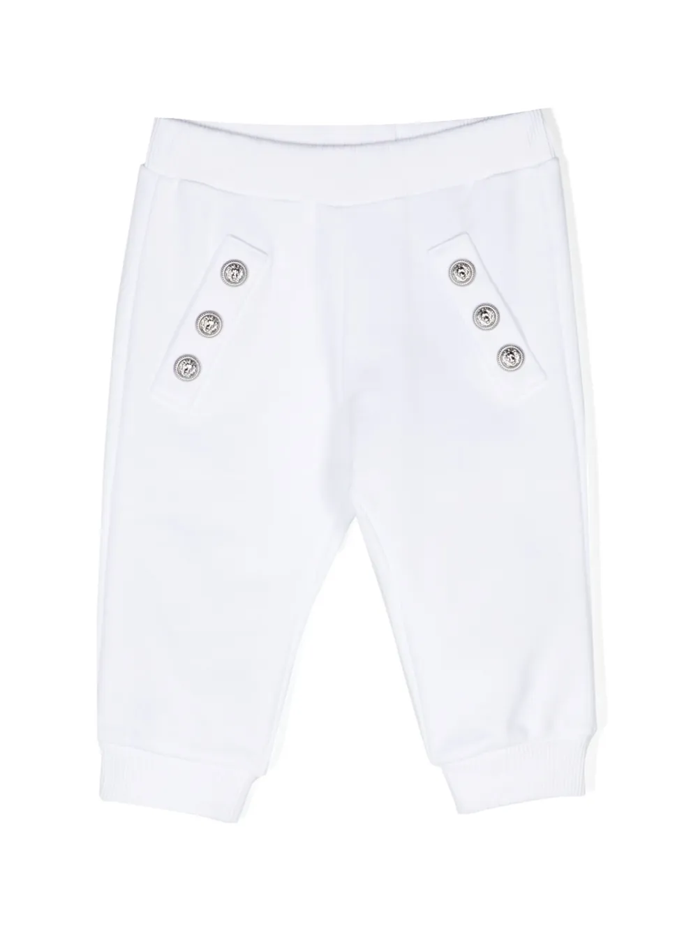 

Спортивные брюки с тиснеными пуговицами Balmain Kids, белый