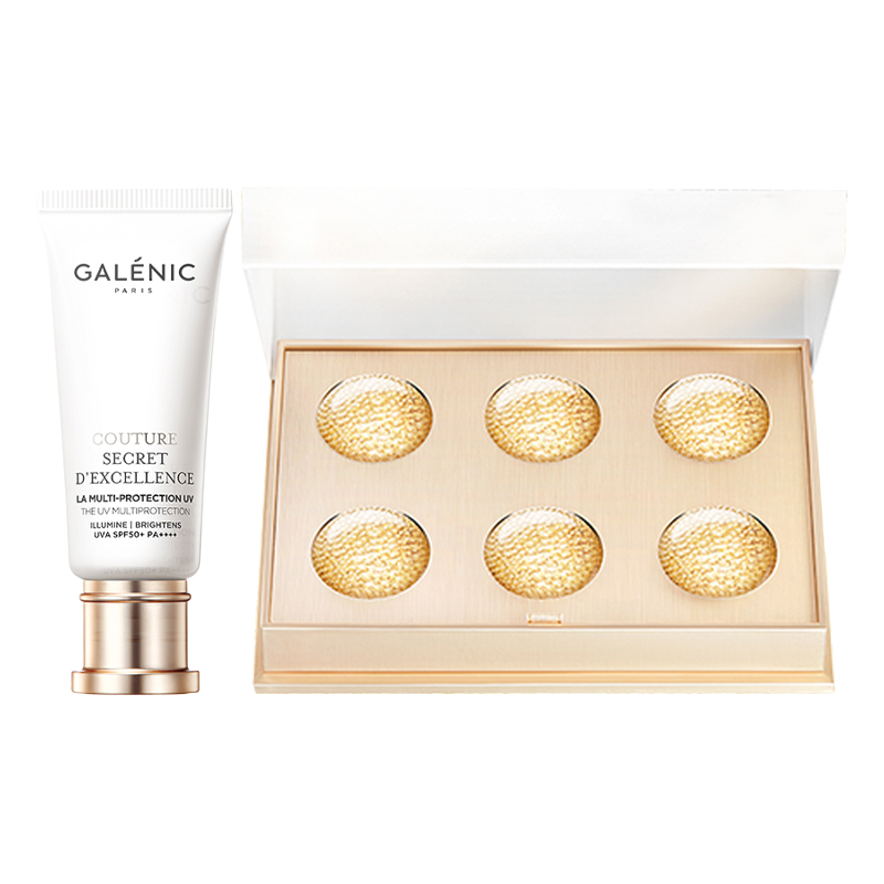 

Небольшой набор для ухода за кожей с золотыми шариками и снежными водорослями для защиты от солнца, подтягивания и увлажнения 5мл*6 шт+30мл GALENIC