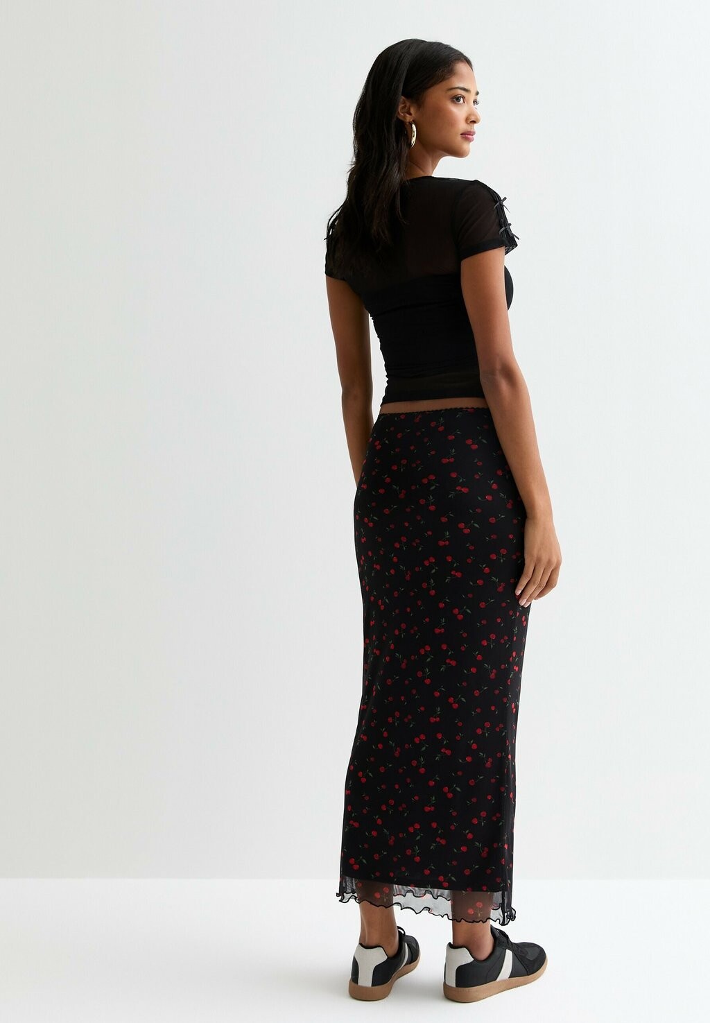 

Юбка макси CHERRY MIDI New Look, черный
