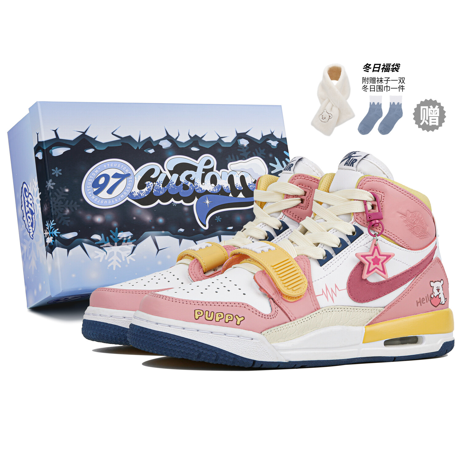 

Кроссовки JORDAN Legacy 312 Vintage Basketball Shoes Women's High-Top Pink/White