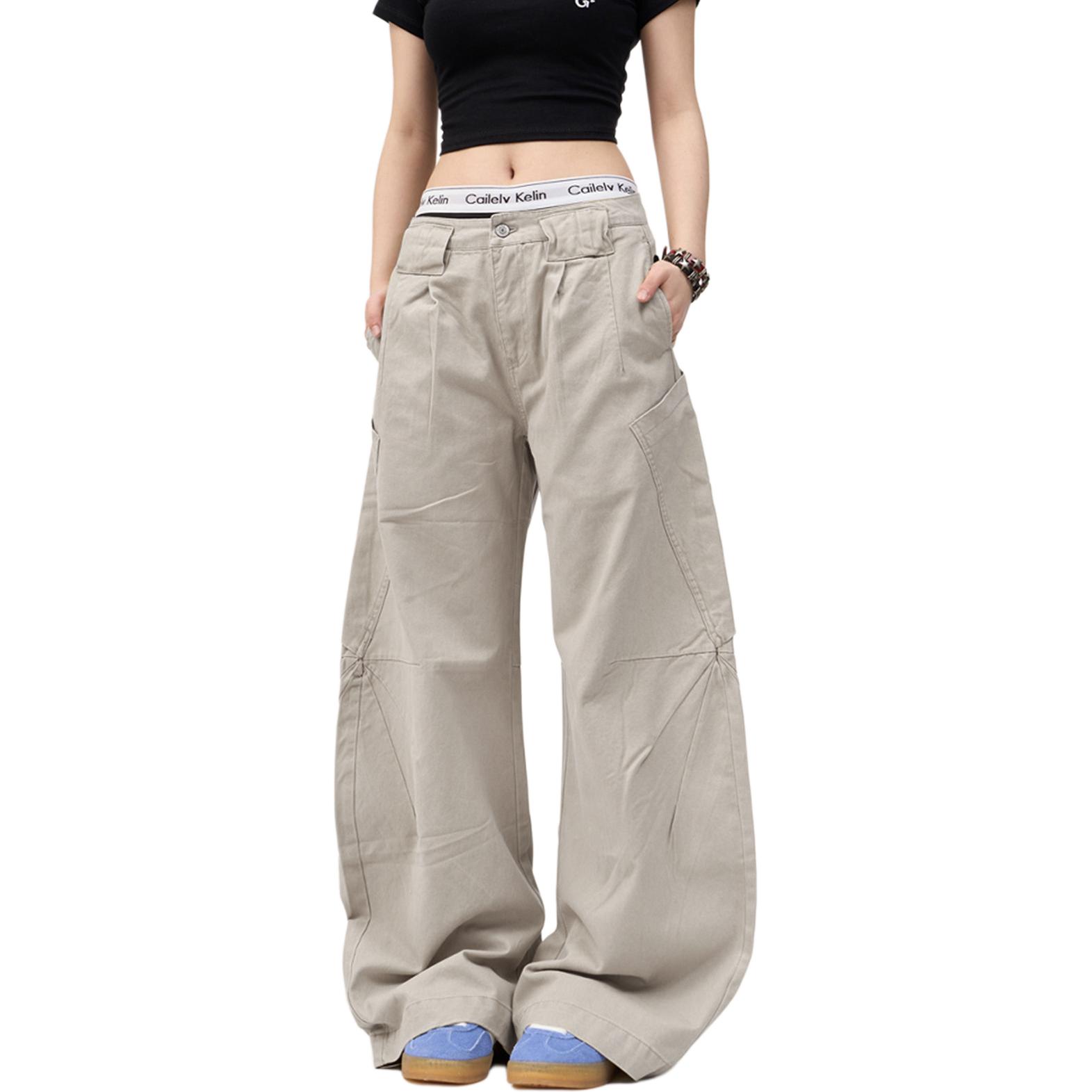 

NEVER RULE Повседневные брюки Unisex Khaki Moderate Wide Leg
