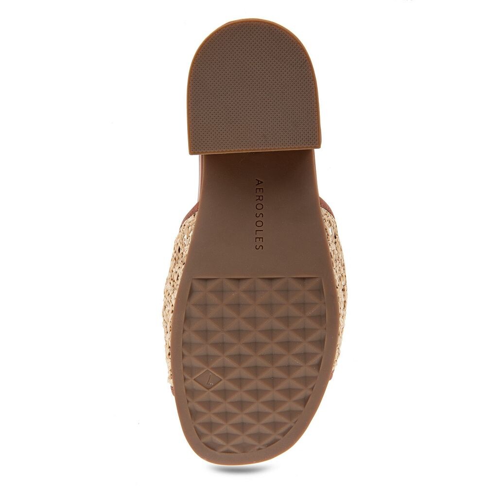 Женские шлепанцы на каблуке Aerosoles Clark, цвет Natural Raffia — фото 3