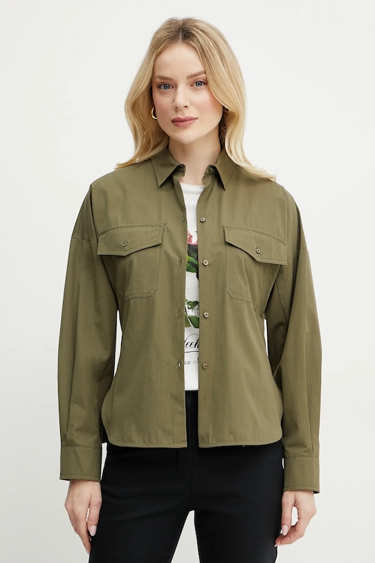 

Хлопковая рубашка Weekend Max Mara, зеленый