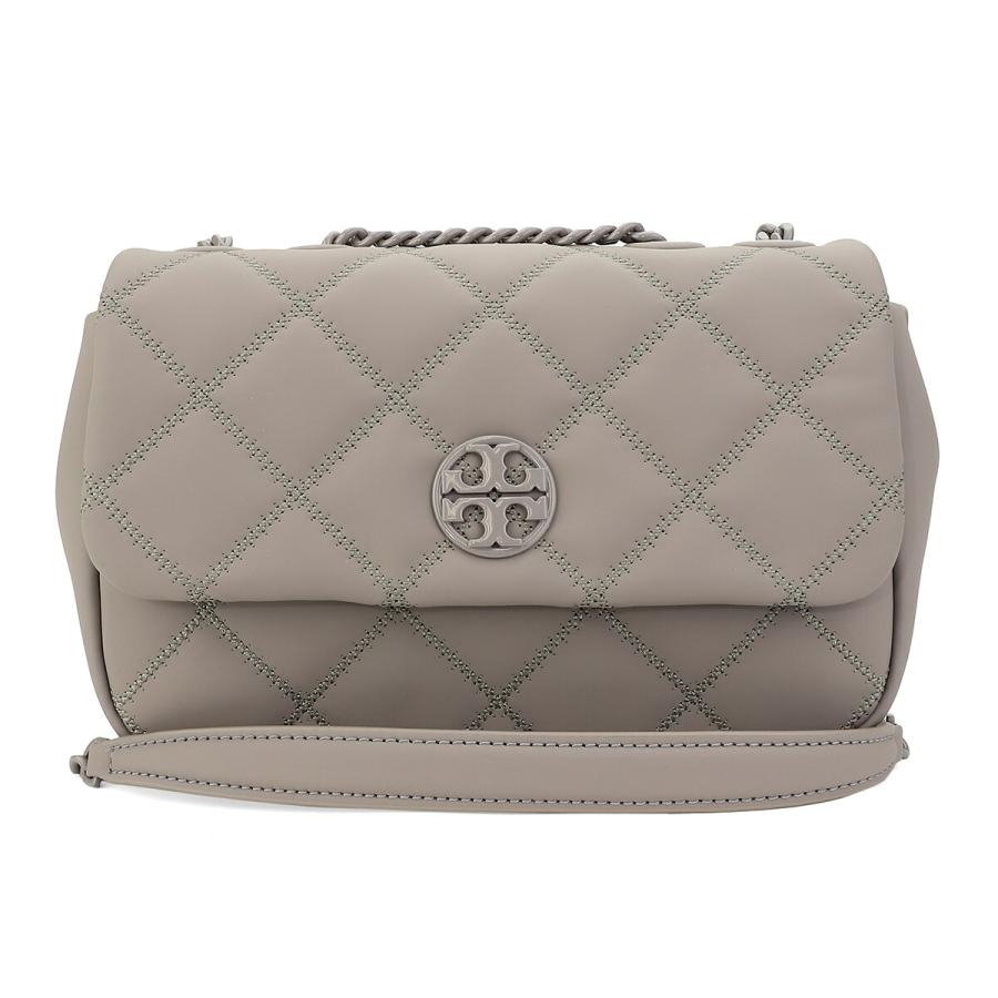 

TB-Willa Кожаная Козья Сумка Через Плечо Женская Слоновая Серая TORY BURCH