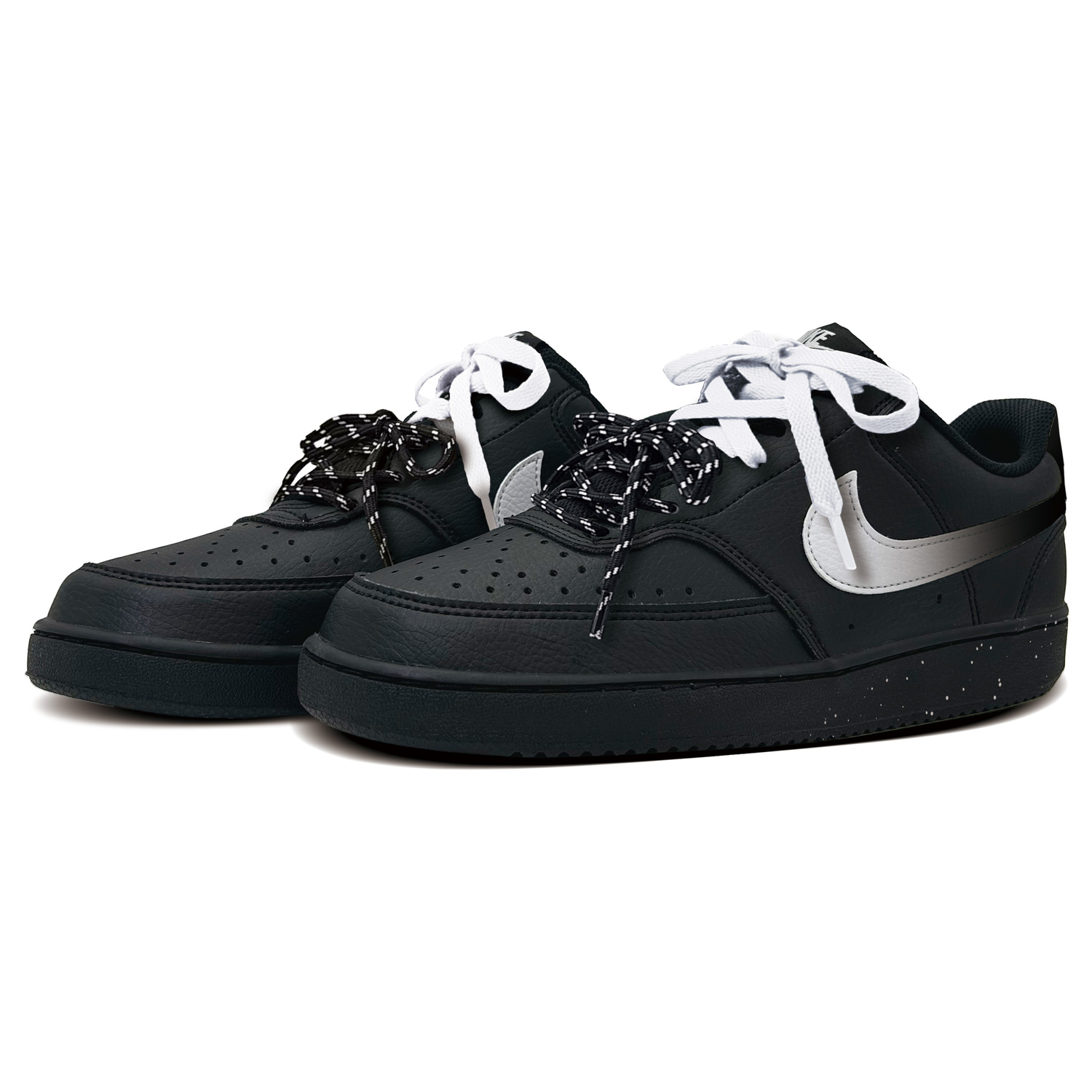 Nike Court Vision 1 White Dust Abrasion Resistant Low top Skateboard Shoes мужские черные — фото 4