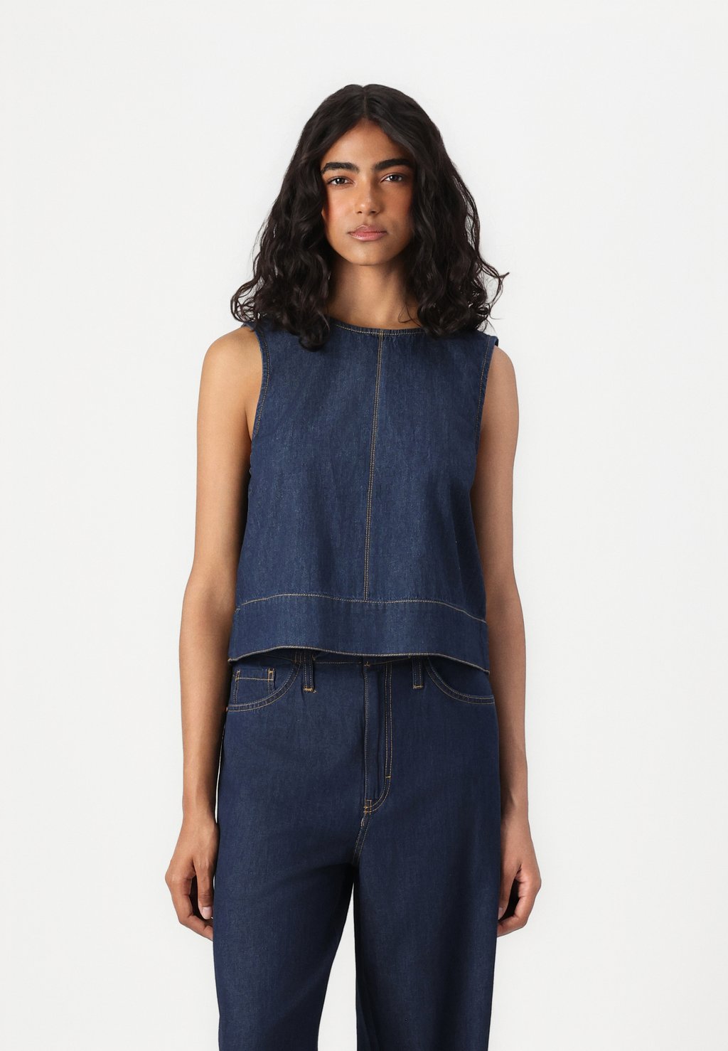 

Блуза SABRINA ROUND NECK JDY, цвет Dark Blue Denim