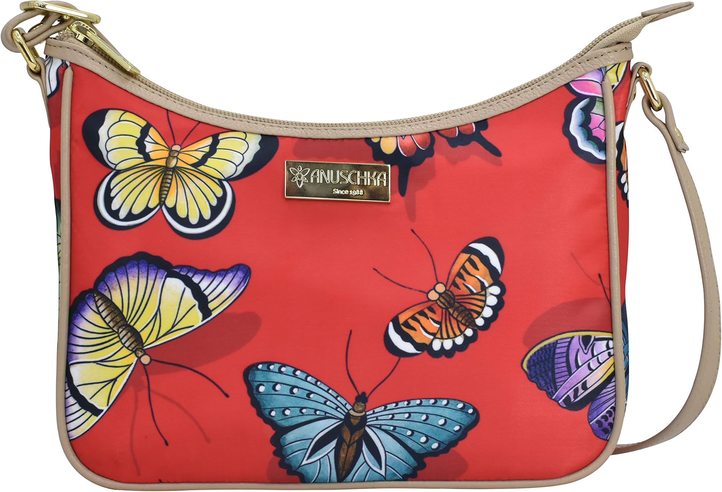 

Сумка Anuschka East/West Hobo Printed Fabric 12013, цвет Butterfly Heaven Ruby