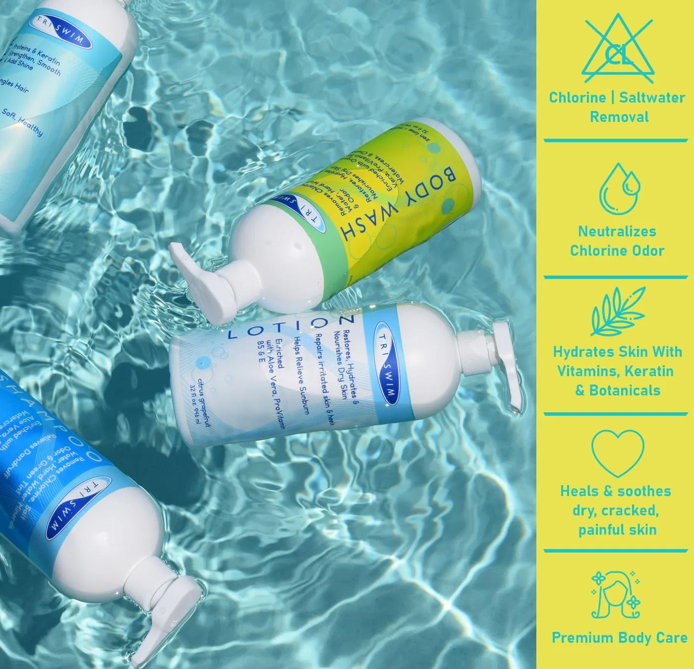 Гель для душа TRISWIM для удаления хлора после плавания Triswim, Lime & Mango — фото 3