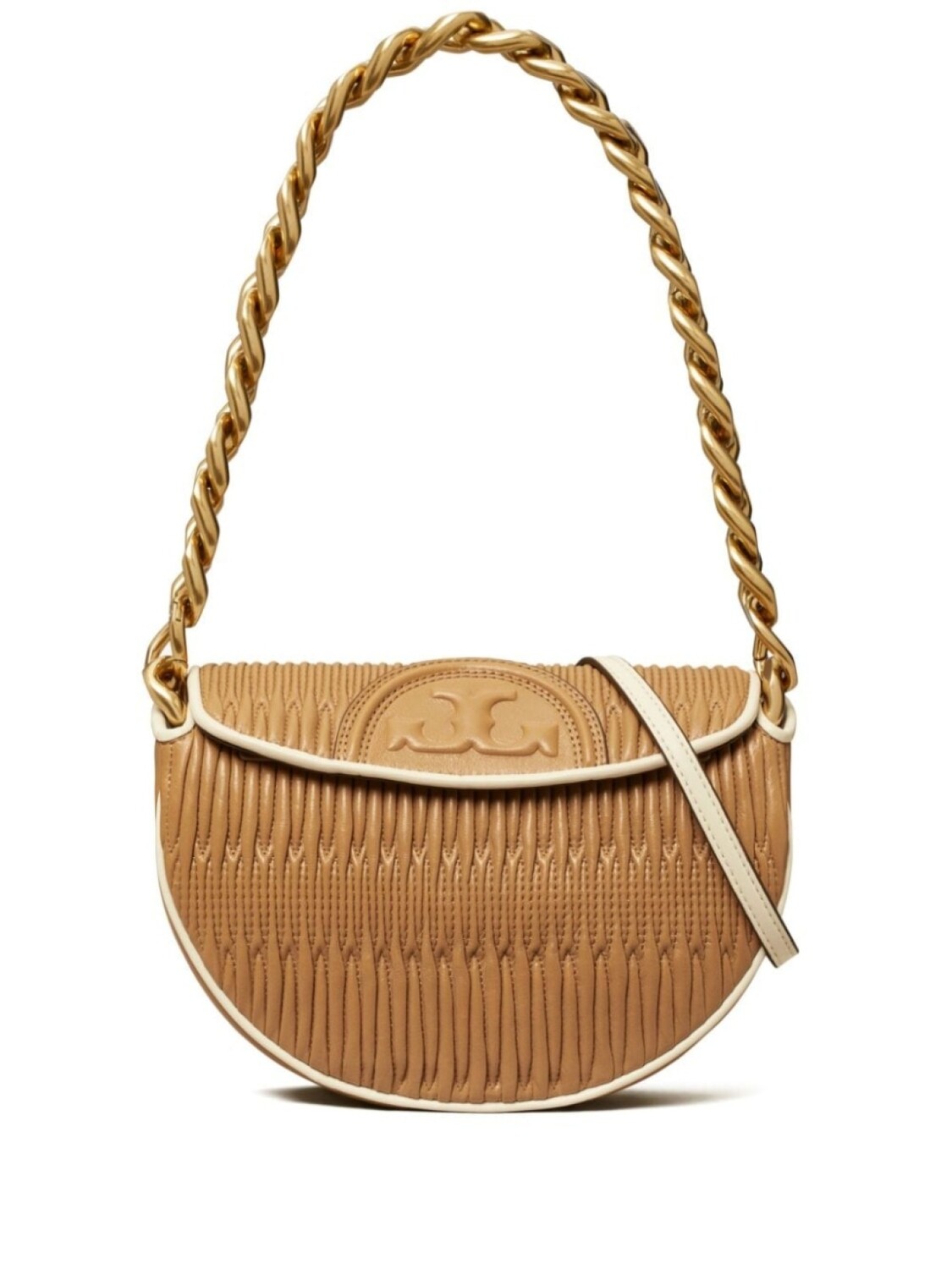 

Tory Burch мини-сумка Fleming в форме полумесяца, коричневый