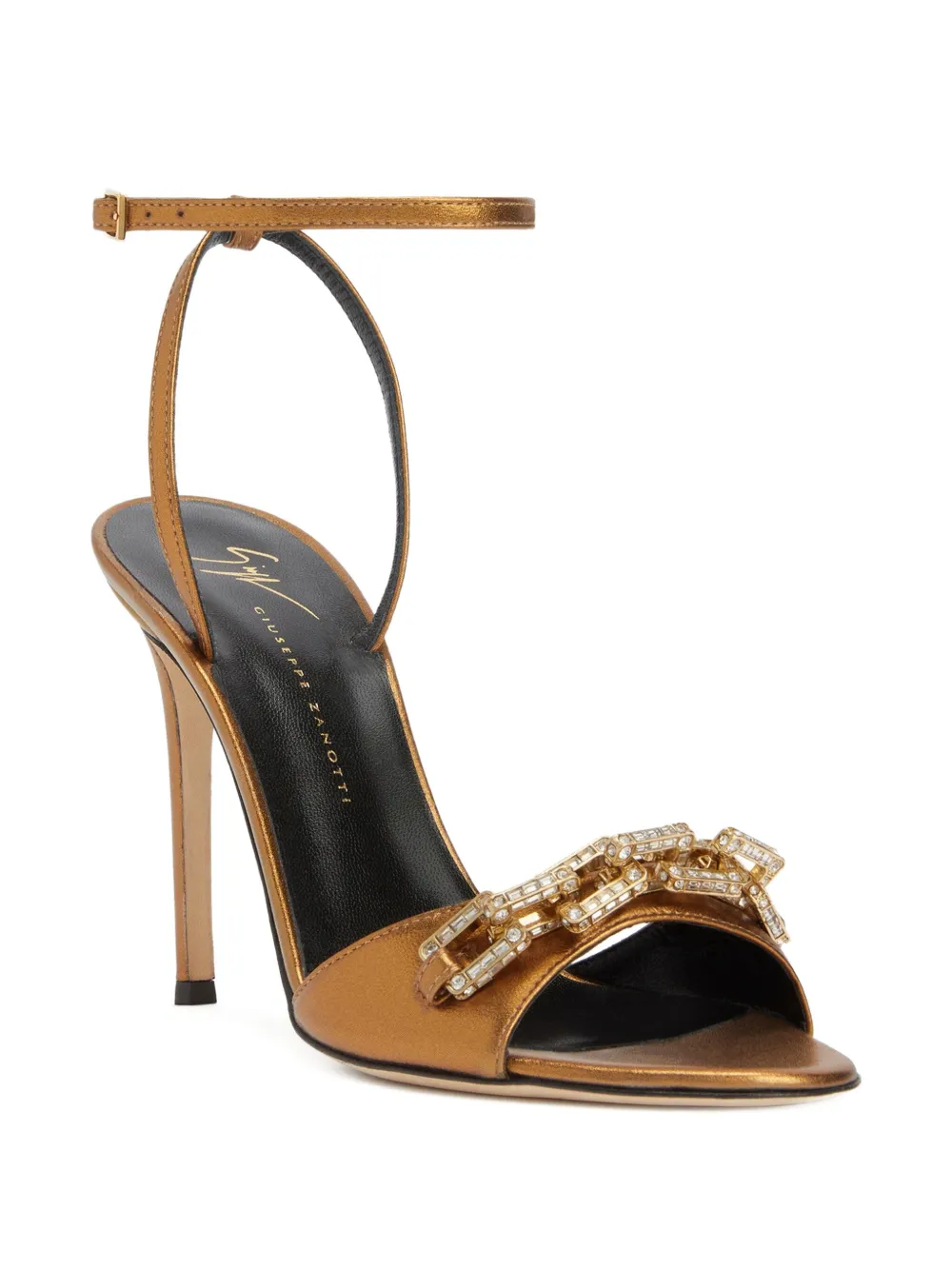 Сандалии Evry, украшенные кристаллами Giuseppe Zanotti, золотой — фото 2