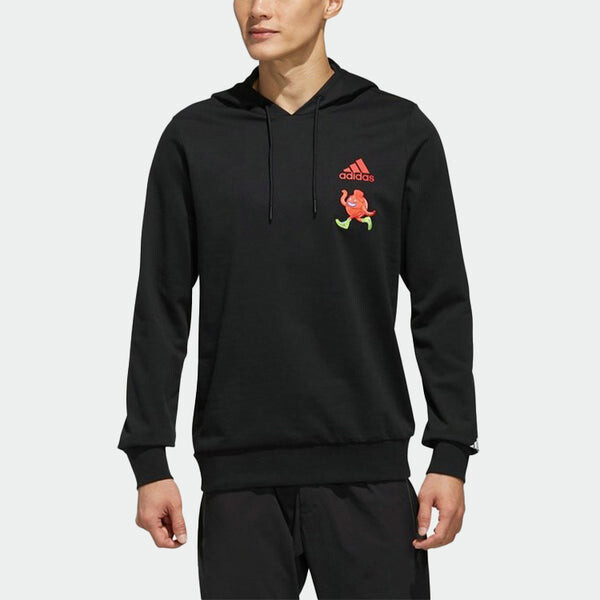 Толстовка adidas Isc Gfx Swt I Embroidered Printing hooded Knit Sports Pullover Black, черный — фото 4