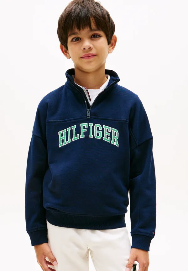 Толстовка с логотипом из махровой ткани на молнии Tommy Hilfiger, Dark Night Navy