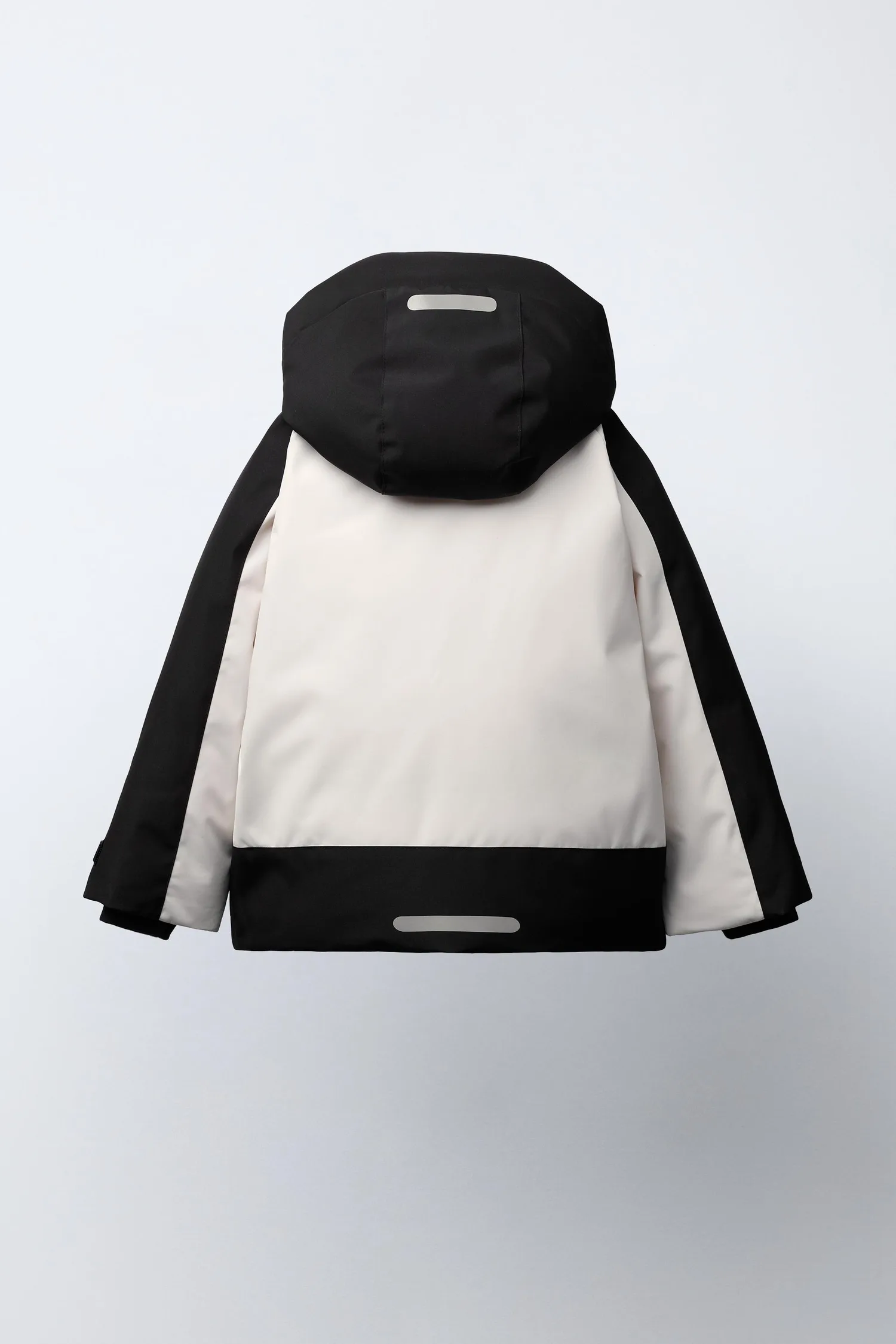 Водостойкая и ветрозащитная куртка с цветовыми блоками Zara, черный/бежевый — фото 4