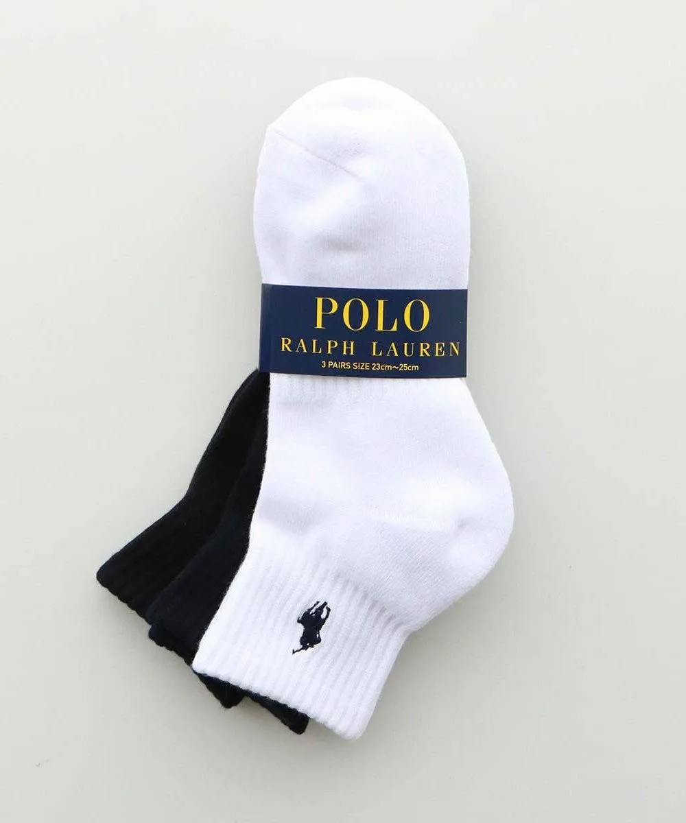 Комплект из 3 пар: короткие носки с ворсистой подкладкой и поддержкой свода стопы. Polo Ralph Lauren, 05. Navy x White x Black — фото 2