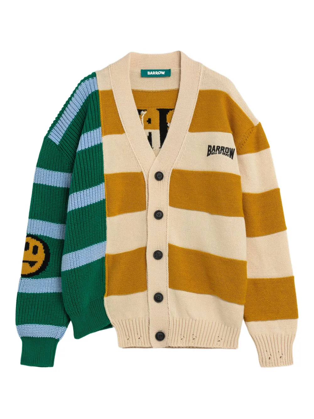 

Кардиган с V-образным вырезом и рубчатой вязкой Barrow, желтый